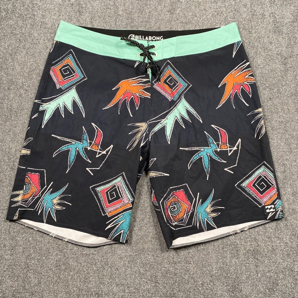 Billabong Black Graphic Sundays AirLite Boardshorts‎ Swim Trunks Men's 34